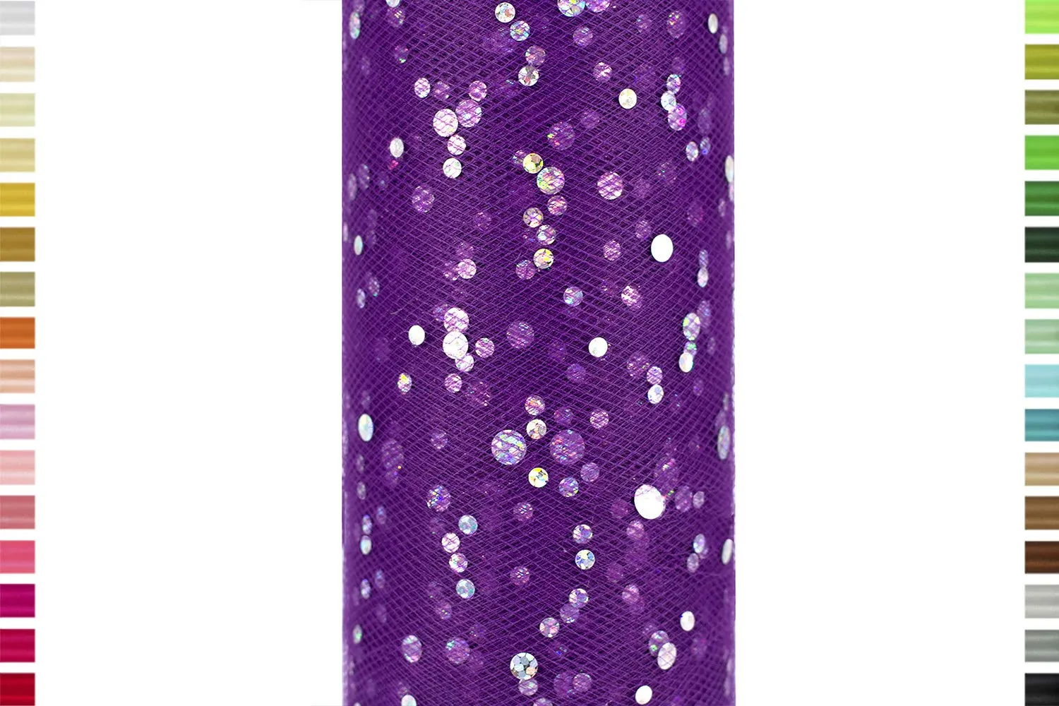 Creativery Glitzer Punkte Tüllband 15cm x 9m Pailletten