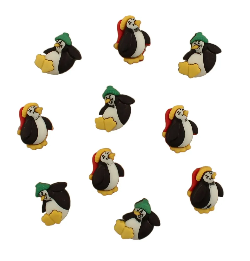Buttons Galore Little Penguins Knöpfe 10 Stück Winter