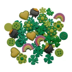 Buttons Galore St. Patrick Nähknöpfe 50 Stück Kleeblatt