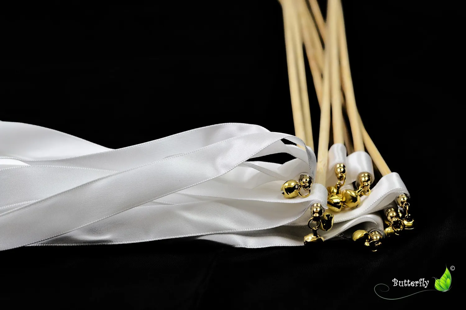 Creativery Wedding Wands Glücksstäbchen 10 Stück mit Rassel