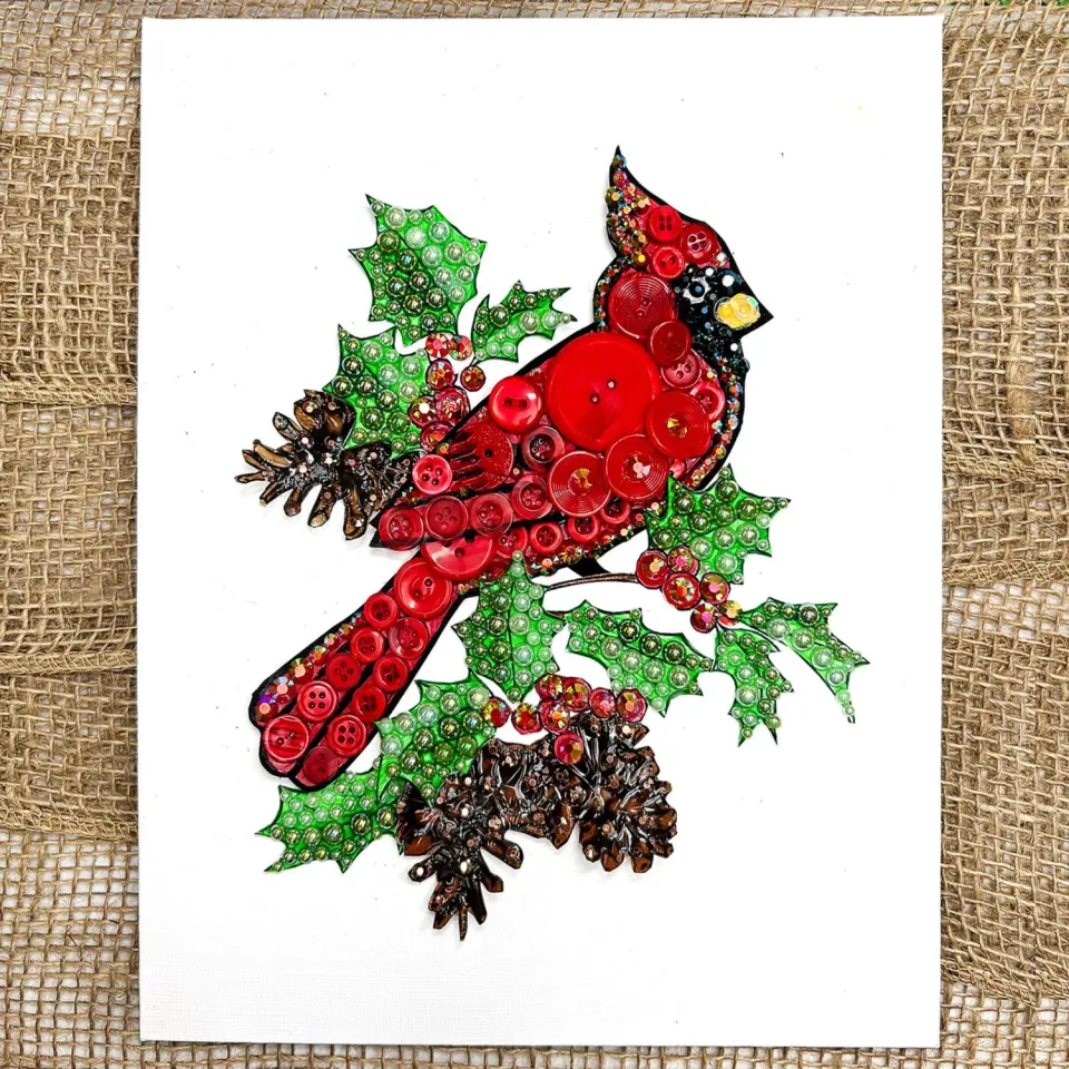 Buttons Galore Cardinal Bastelset rot Knopfbild