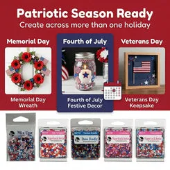 Buttons Galore Patriotic Bastelmix 6er Set rot-weiß-blau