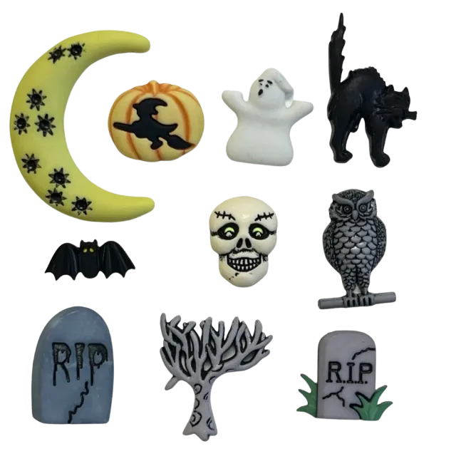 Buttons Galore Graveyard Halloweenknöpfe 10 Stk