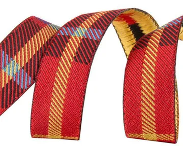 Renaissance Ribbon Red Woven Plaid Webband 1 Yard gewebt
