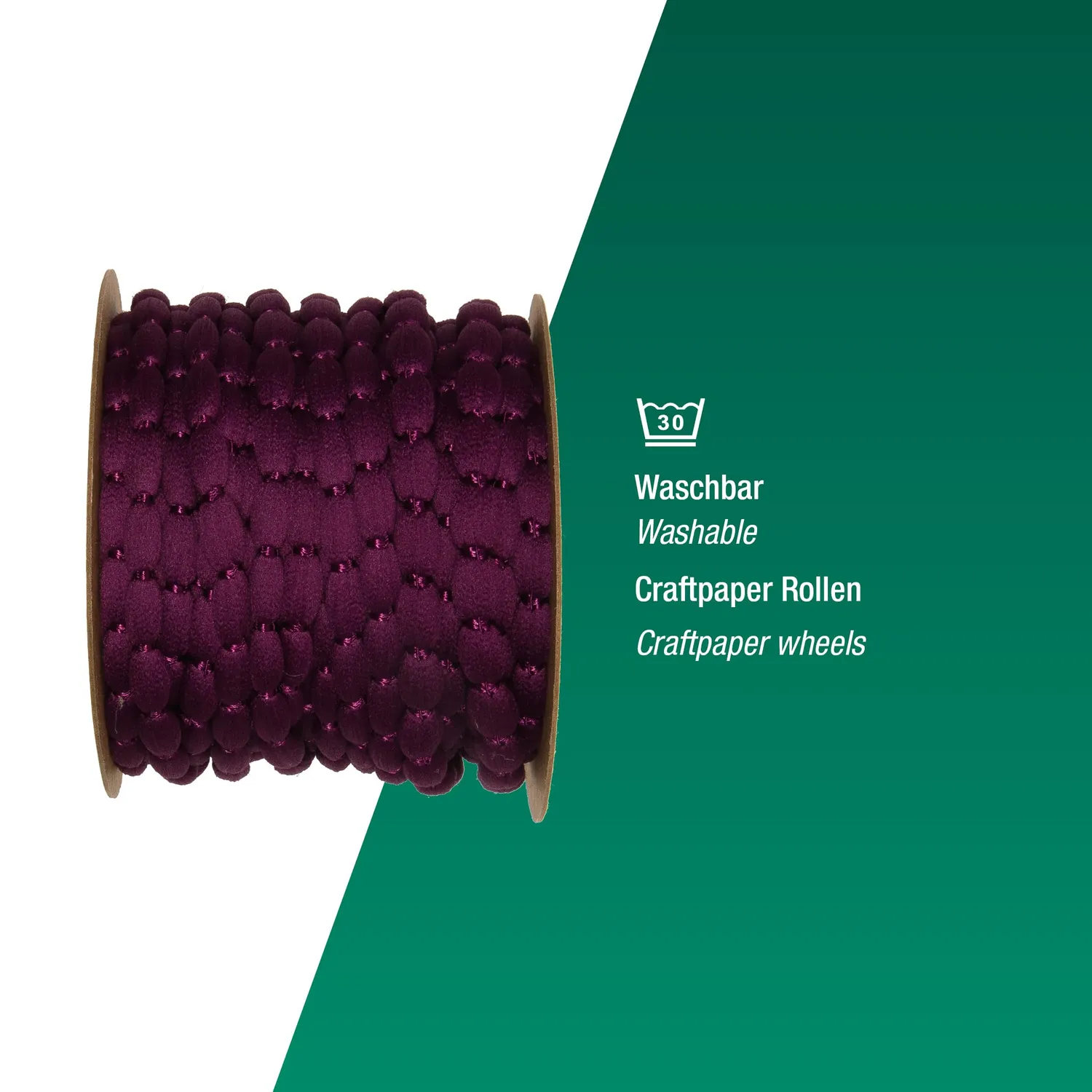 Halbach Pompom-Borte 8 mm x 15 m farbecht
