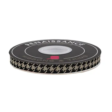 Renaissance Ribbon Home Sweet Haunt Hounds Tooth Webband 10 mm 1 Yard