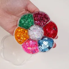 Buttons Galore Pailletten Blumenbox 35 g 7 Farben