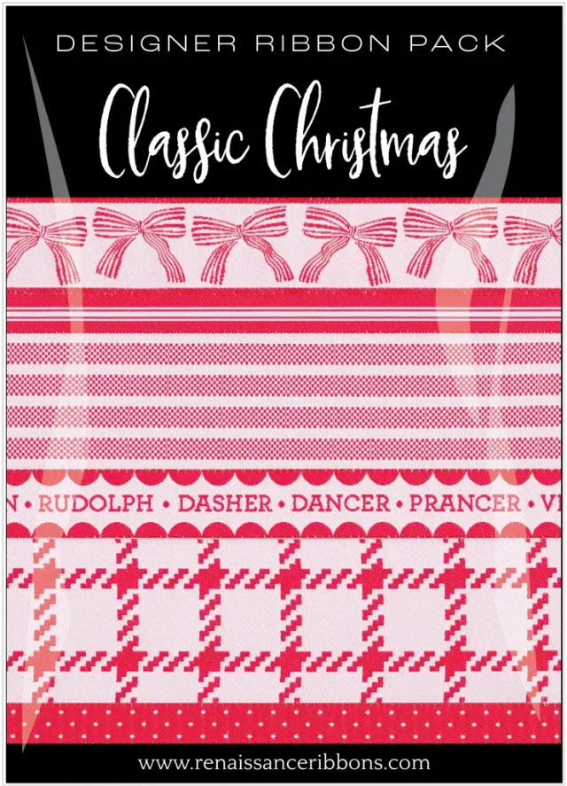 Renaissance Ribbon Classic Christmas Designer Pack Weihnachtsbänder rot weiß