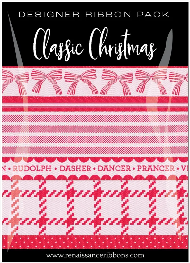 Renaissance Ribbon Classic Christmas Designer Pack Weihnachtsbänder rot weiß