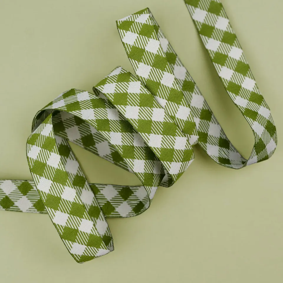 My Secret Garden Garden Gingham Leafy Band 16mm 1m