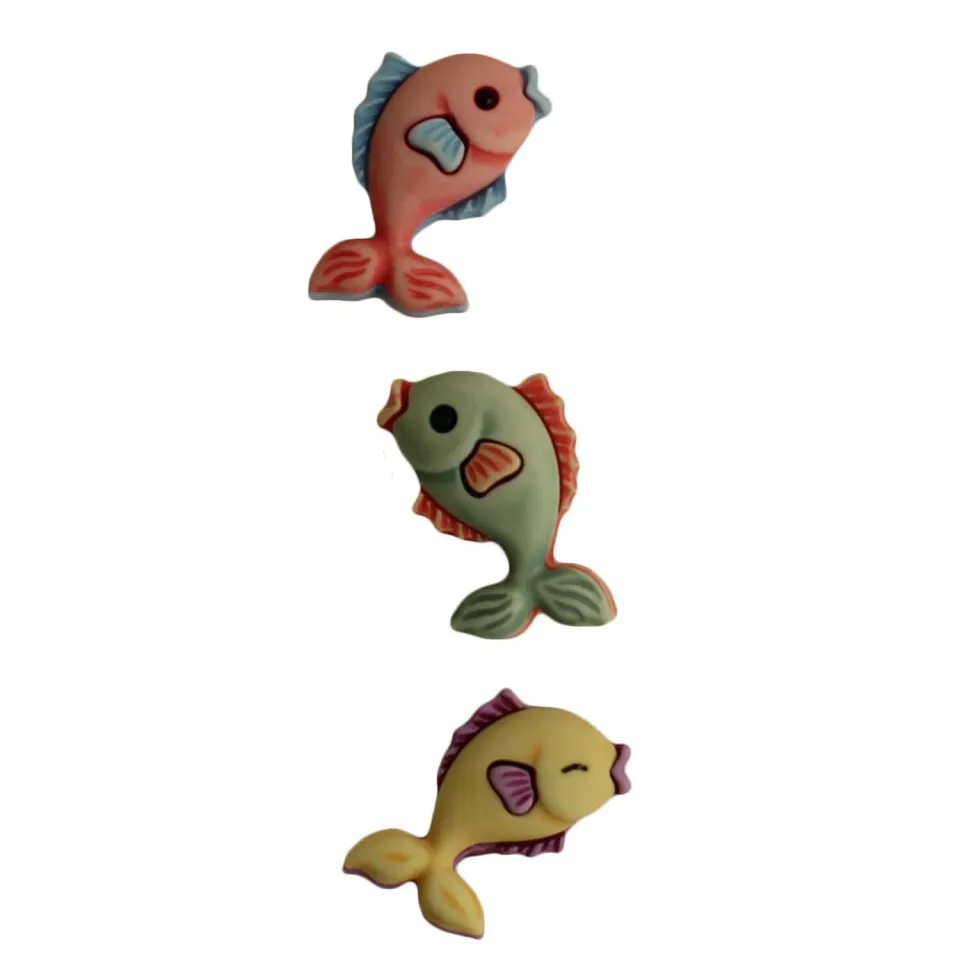 Buttons Galore Multi Fish 3D-Fischknöpfe 3 Stück Nylon