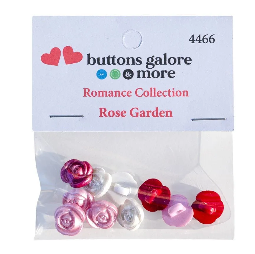 Buttons Galore Romance Garden Roses Rosenknöpfe 12 Stück