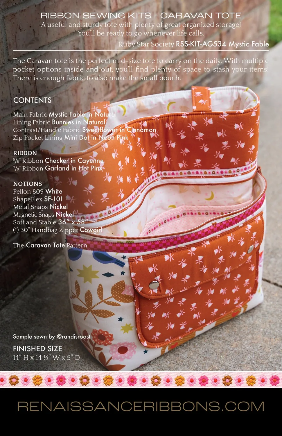Renaissance Ribbon Mystic Fable Caravan Tote Nähset