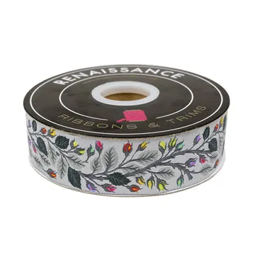 Renaissance Ribbon Graywork Beautymark Band Fog 1 Yard