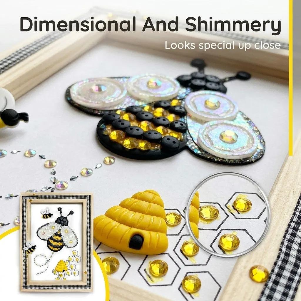 Buttons Galore Bumble Bee Bastelset Rahmen 13x18 cm