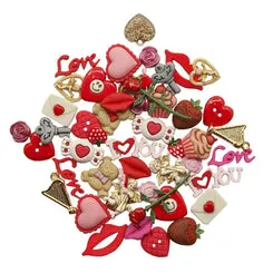Buttons Galore Valentine Knöpfe Herz 50 Stück Ösen