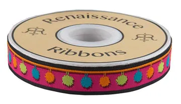 Renaissance Ribbon Pompons Borte 7/8" 1 Yard bunt