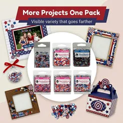 Buttons Galore Patriotic Bastelmix 6er Set rot-weiß-blau